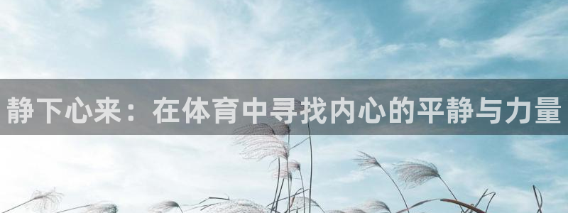 MK体育官网下载联系电话：静下心来：在体育中寻找内心