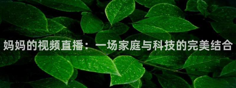 nba直播吧小九：妈妈的视频直播：一场家庭与科技的完美结合